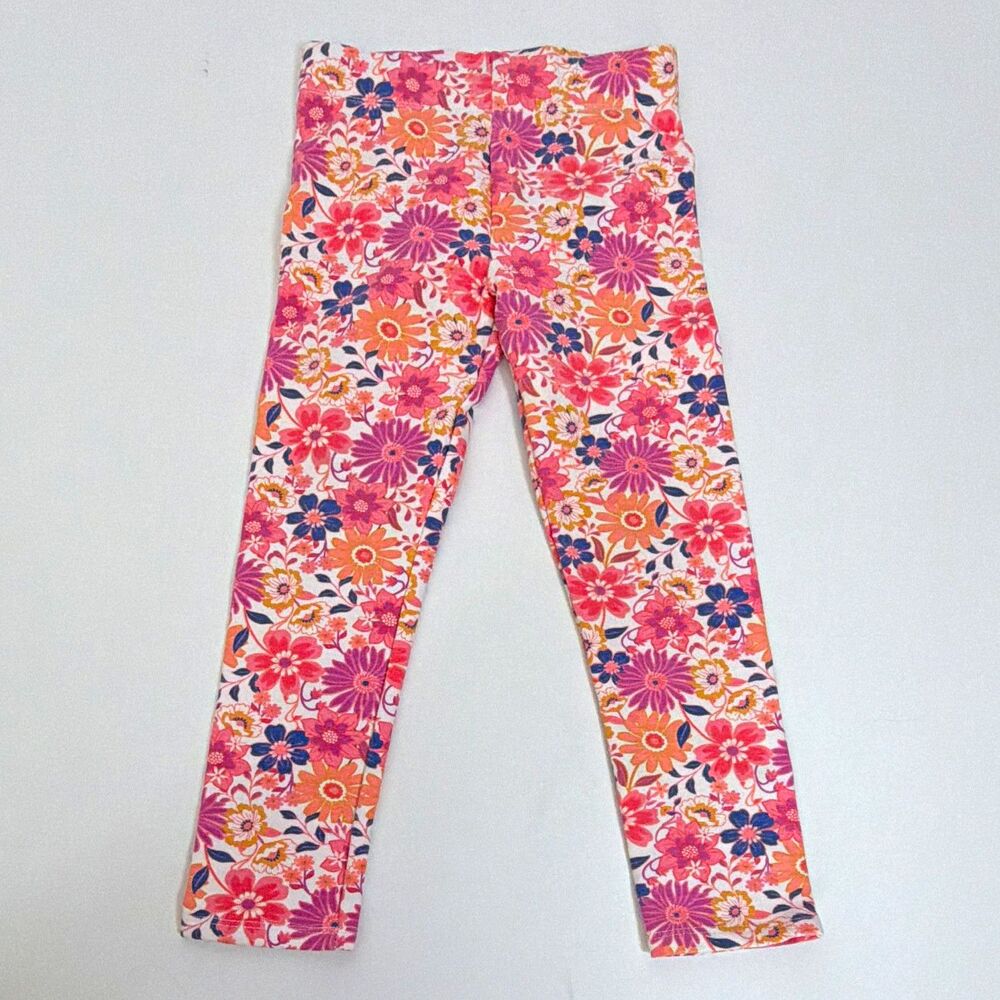 Tommy Bahama Girls Floral Multicolor Leggings S (5/6) Ankle Stretch